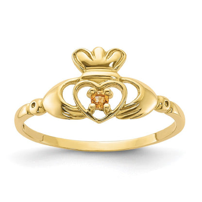 10K Gelbgold Ring mit Citrin-Geburtsstein