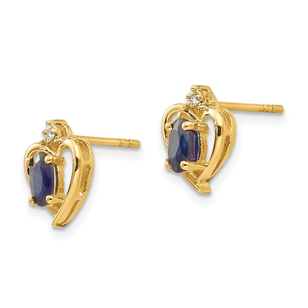 10K Ohrringe mit Diamant und Saphir