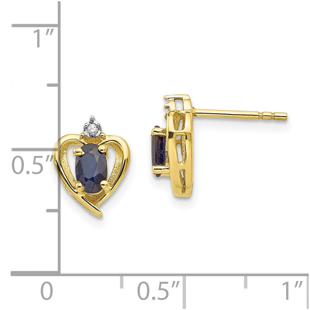 10K Ohrringe mit Diamant und Saphir
