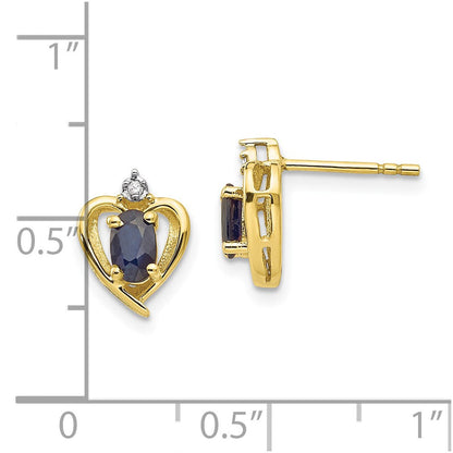 10K Ohrringe mit Diamant und Saphir