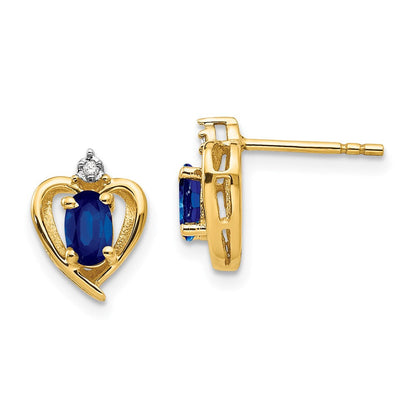 10K Ohrringe mit Diamant und Saphir