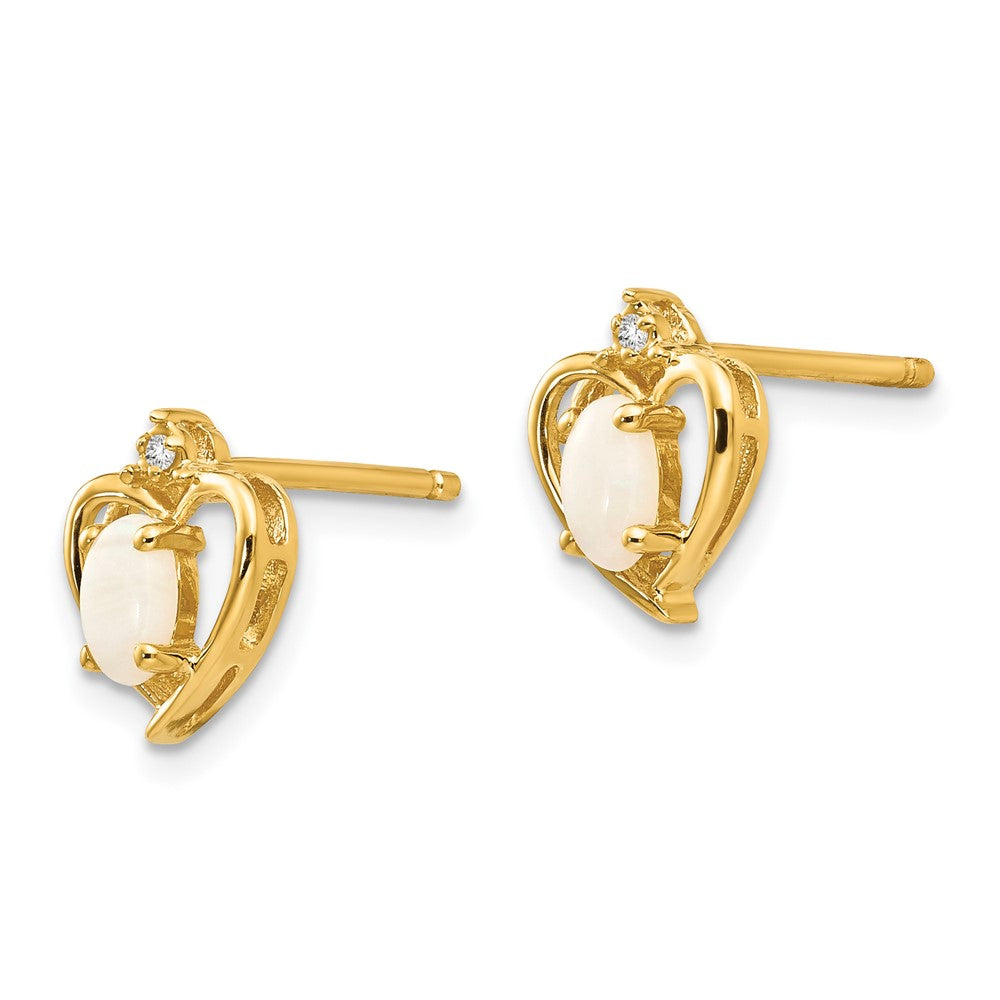 10K Gold Ohrringe mit Diamant und Opal