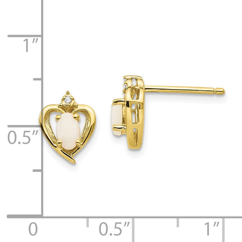 10K Gold Ohrringe mit Diamant und Opal