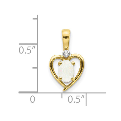 10K Gold Anhänger mit Diamant und Opal