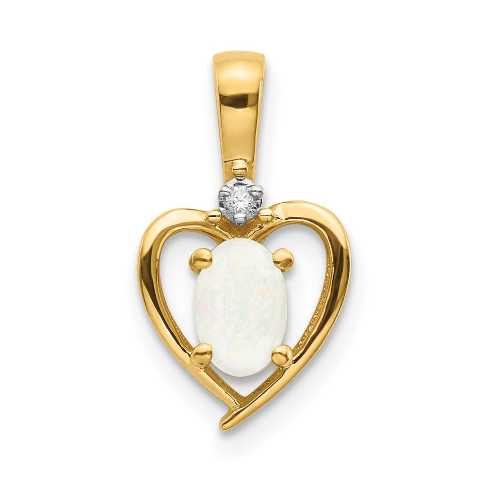 10K Gold Anhänger mit Diamant und Opal