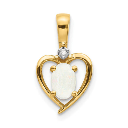 10K Gold Anhänger mit Diamant und Opal