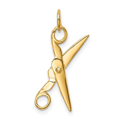 10K Gelbgold Beweglich Scissors Charm