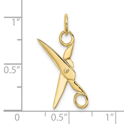 10K Gelbgold Beweglich Scissors Charm
