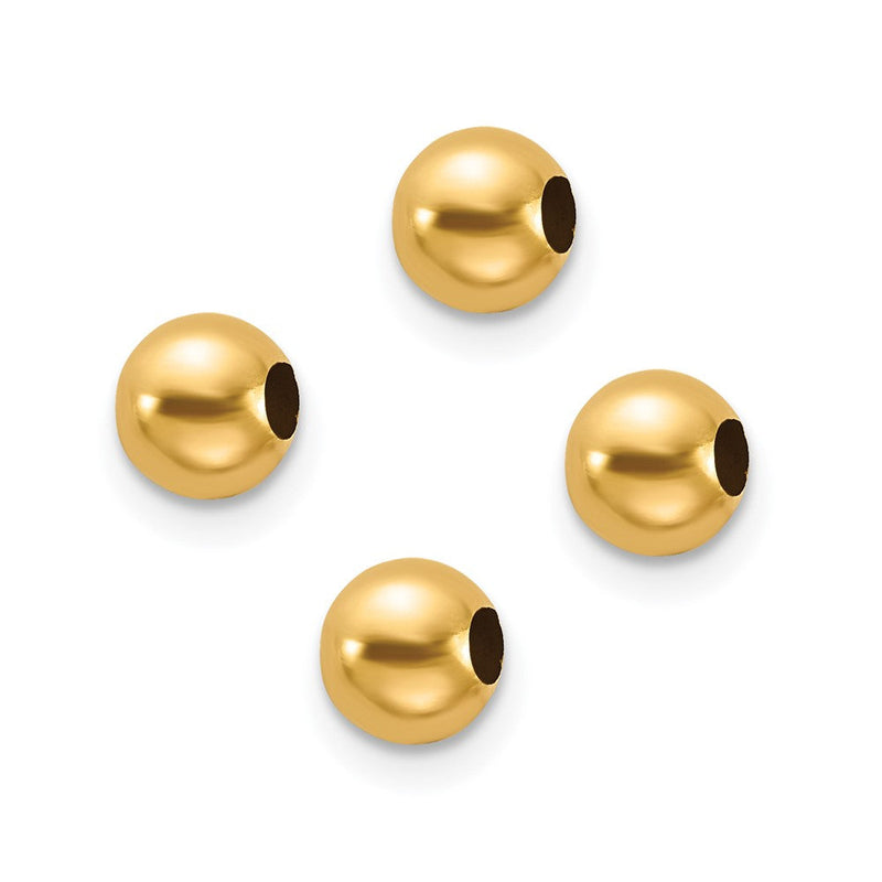 10K Gelbgold Set Of 4, 4mm Spacer Perlen