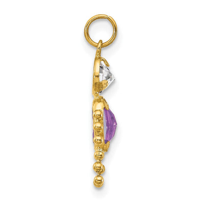 10K Gelbgold February Junge Geburtsstein Charm