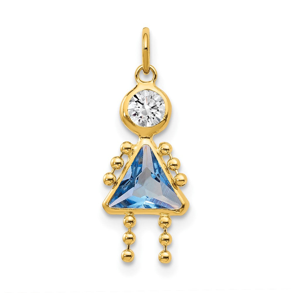 10K Gelbgold March Mädchen Geburtsstein Charm