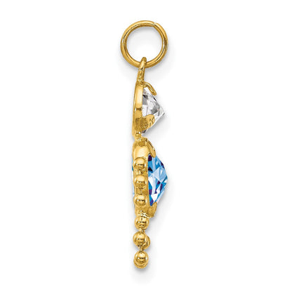 10K Gelbgold March Junge Geburtsstein Charm