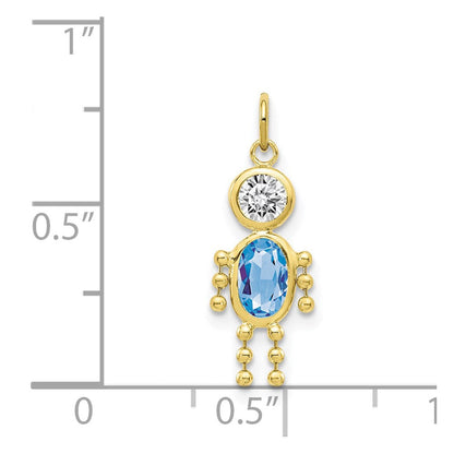 10K Gelbgold March Junge Geburtsstein Charm