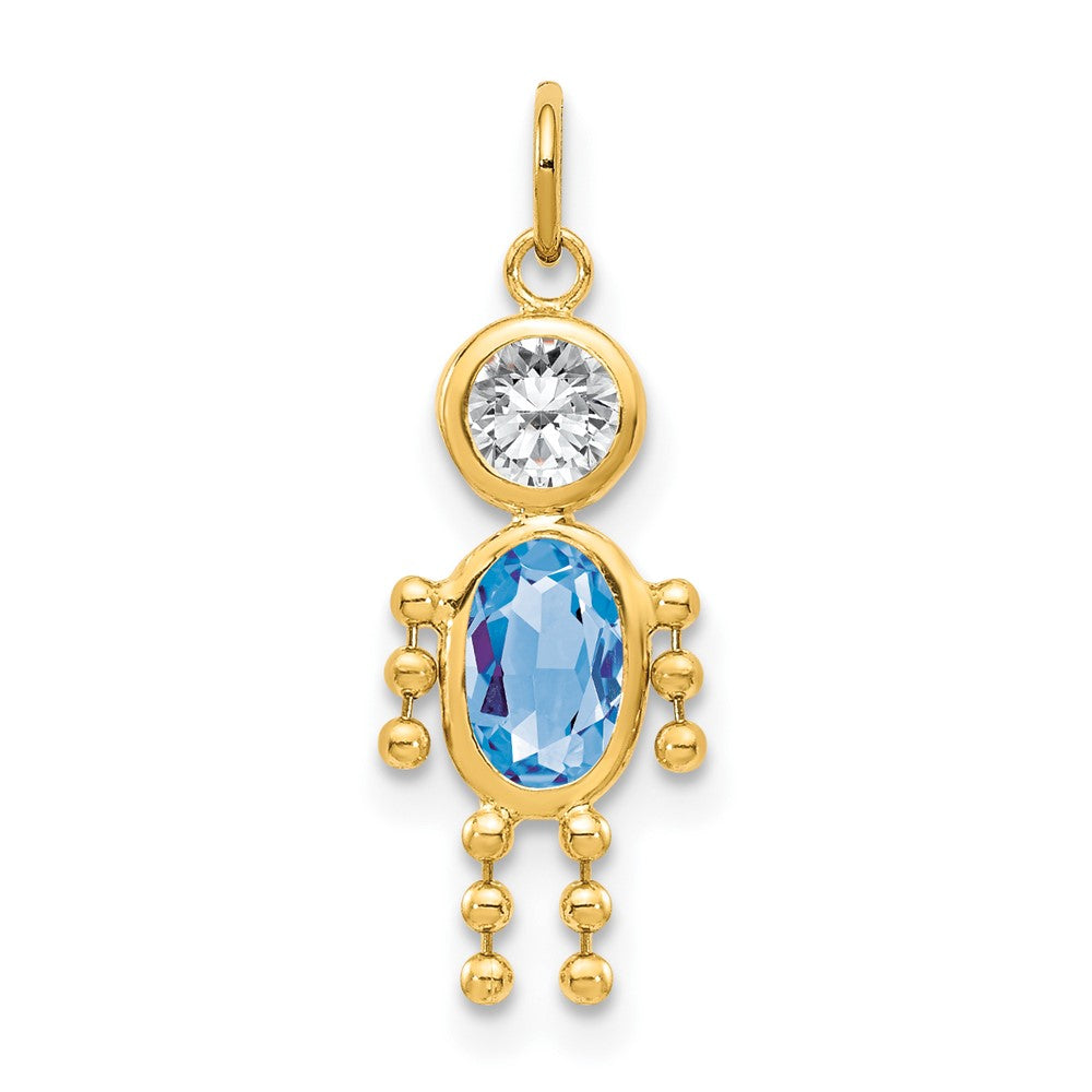 10K Gelbgold March Junge Geburtsstein Charm