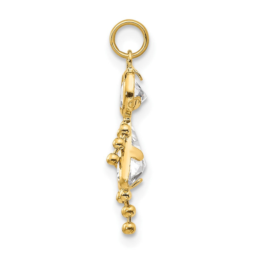 10K Gelbgold April Mädchen Geburtsstein Charm
