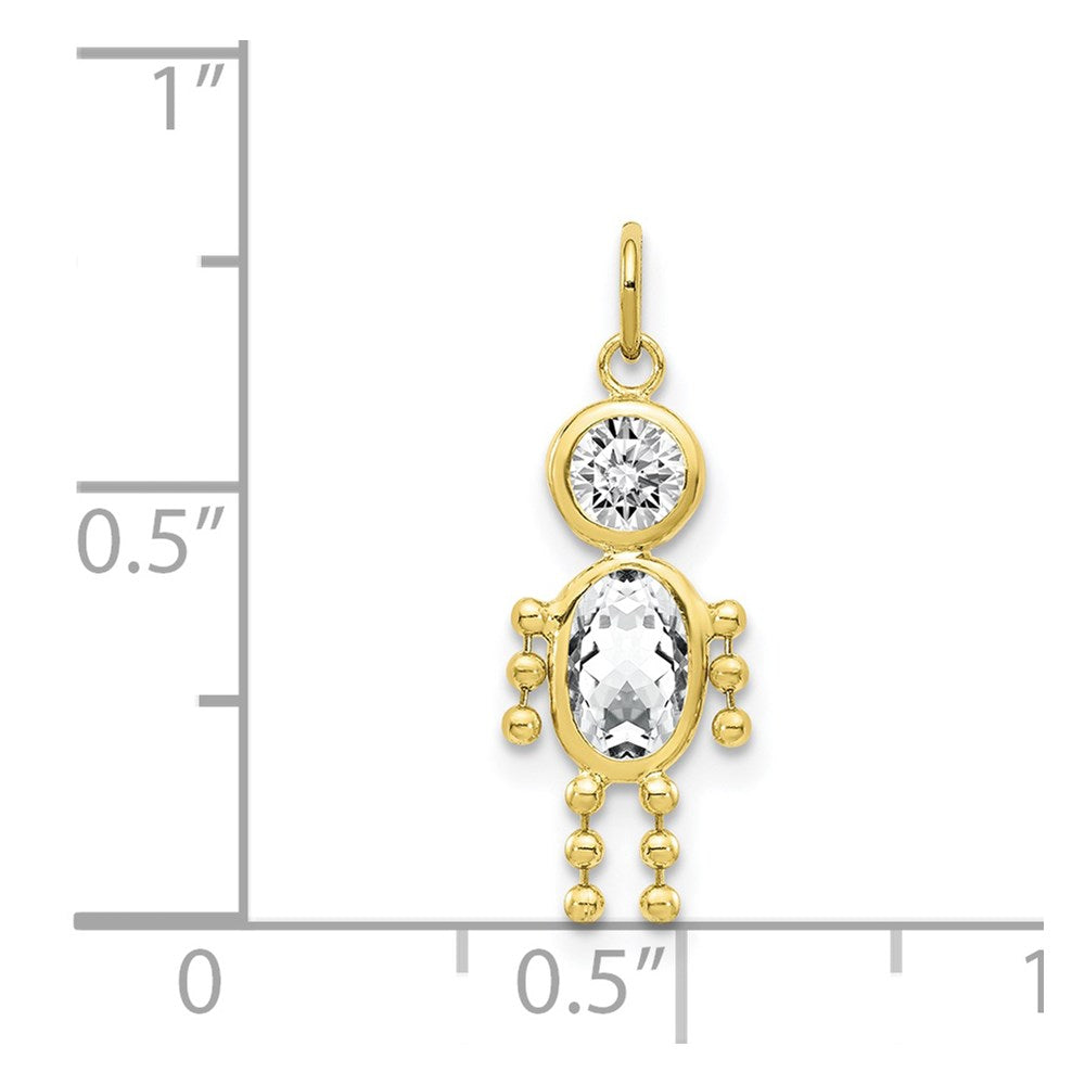 10K Gelbgold April Junge Geburtsstein Charm