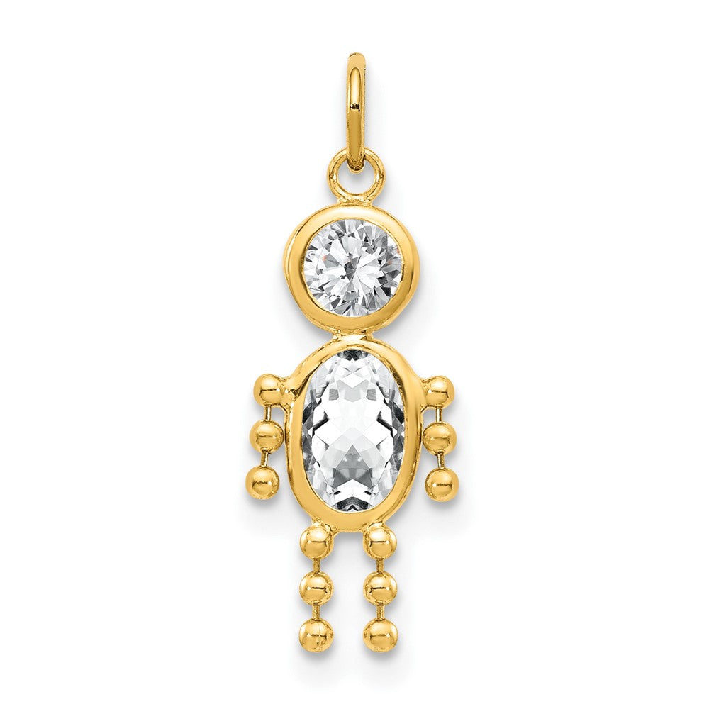 10K Gelbgold April Junge Geburtsstein Charm