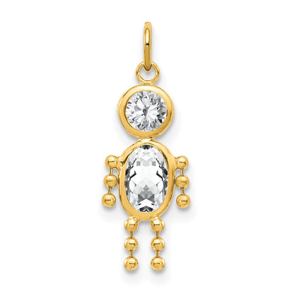 10K Gelbgold April Junge Geburtsstein Charm