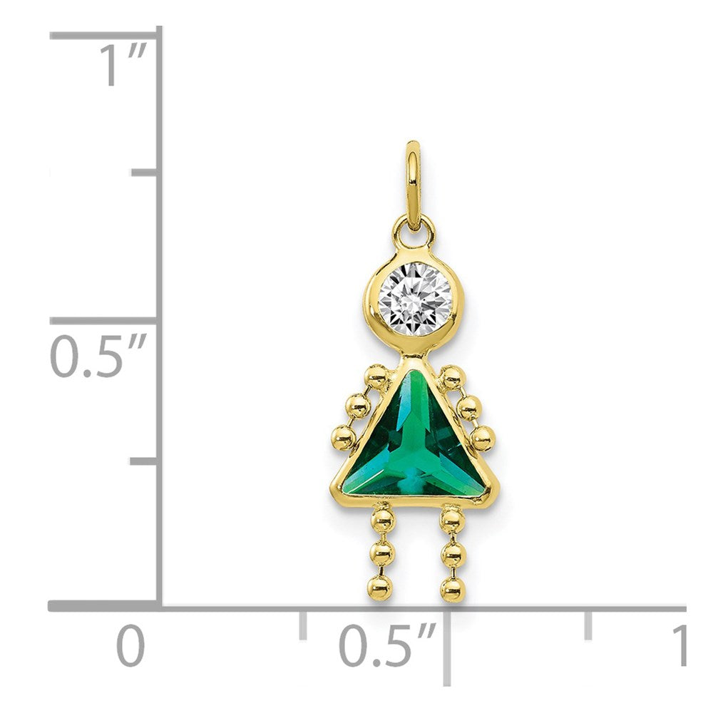 10K Gelbgold May Mädchen Geburtsstein Charm