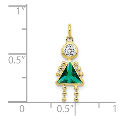 10K Gelbgold May Mädchen Geburtsstein Charm
