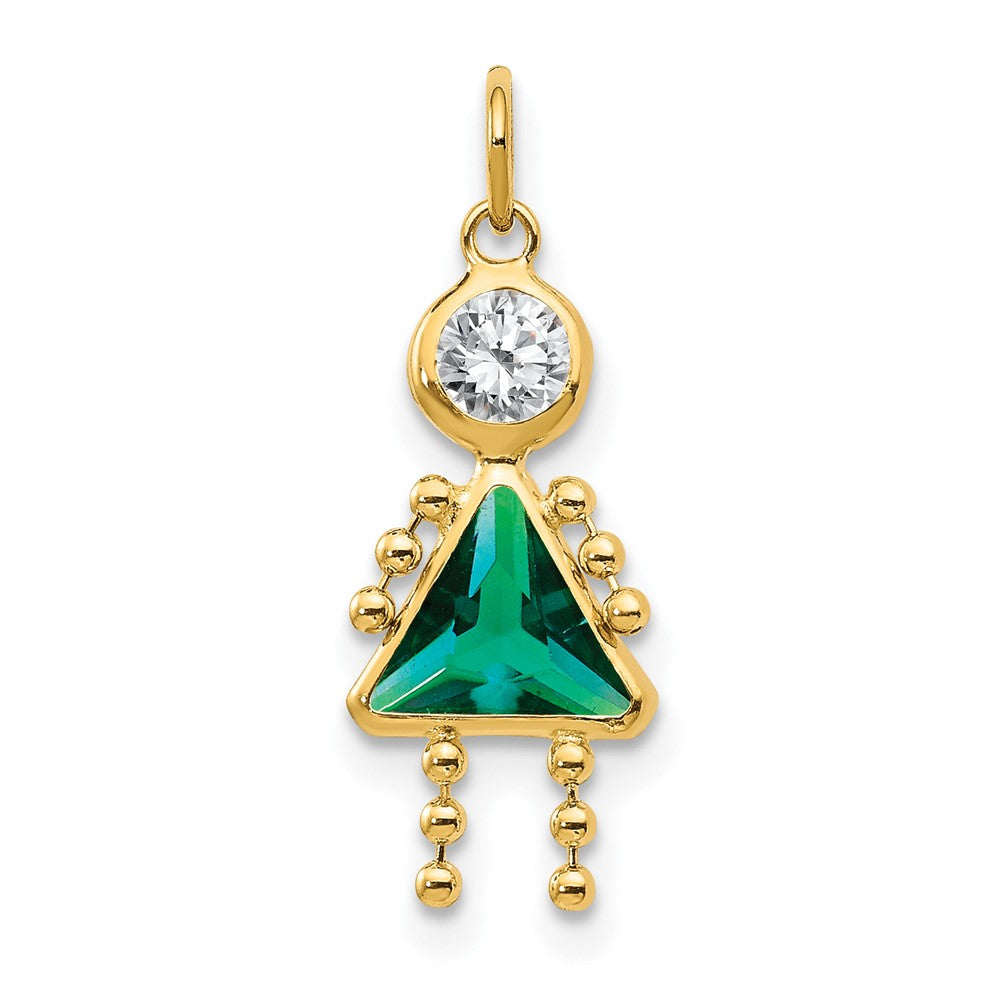 10K Gelbgold May Mädchen Geburtsstein Charm