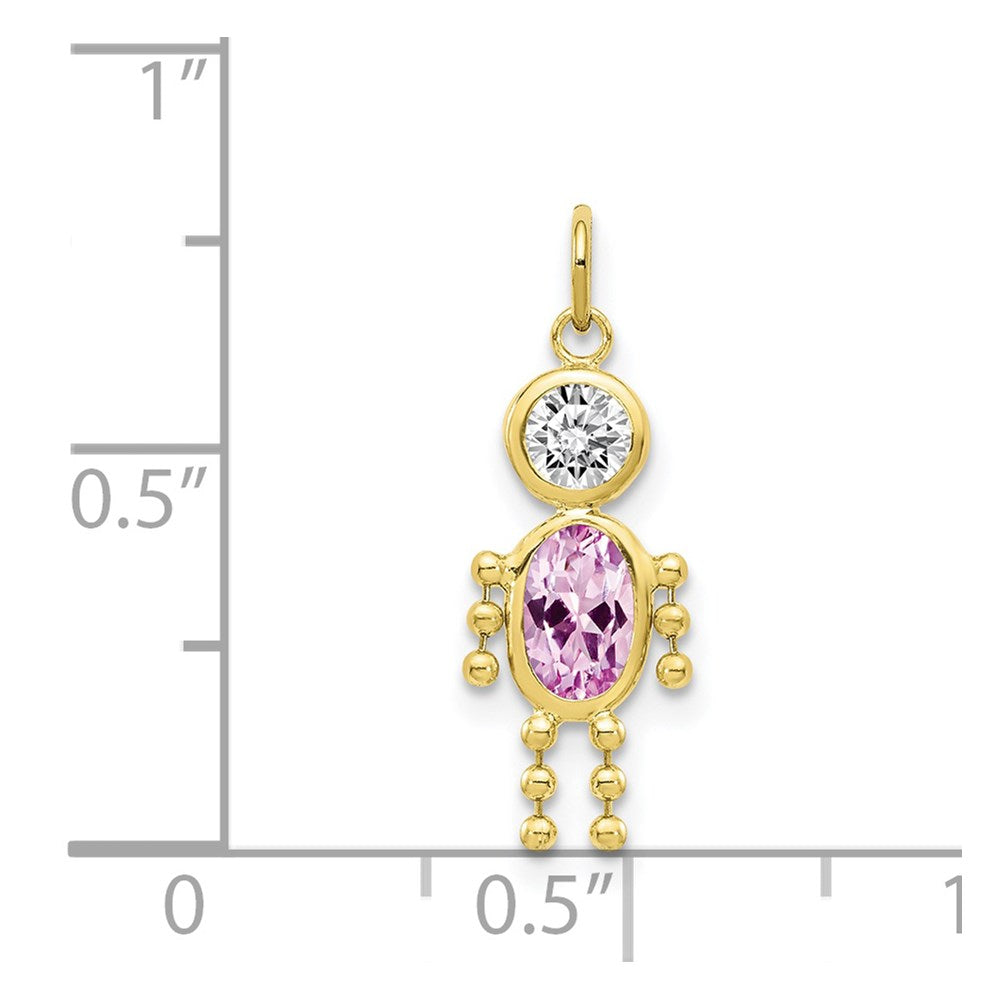 10K Gelbgold June Junge Geburtsstein Charm