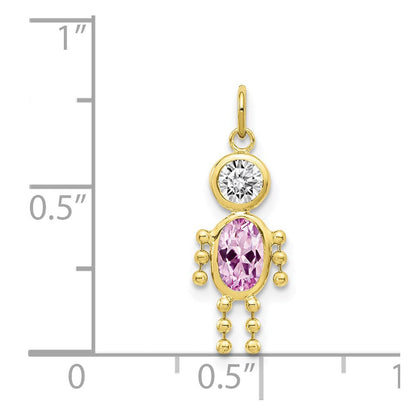10K Gelbgold June Junge Geburtsstein Charm