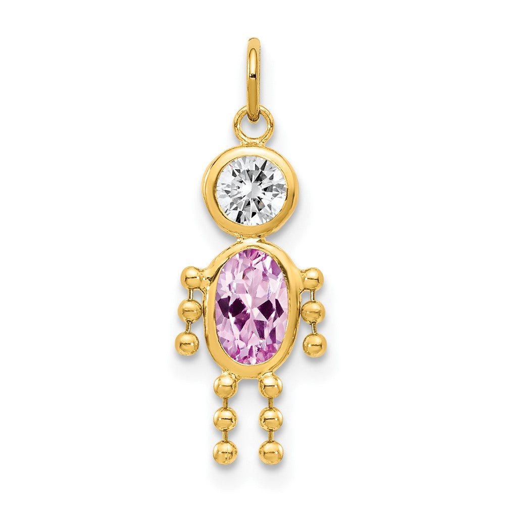 10K Gelbgold June Junge Geburtsstein Charm