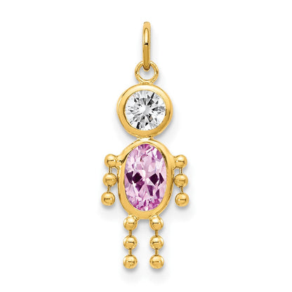 10K Gelbgold June Junge Geburtsstein Charm