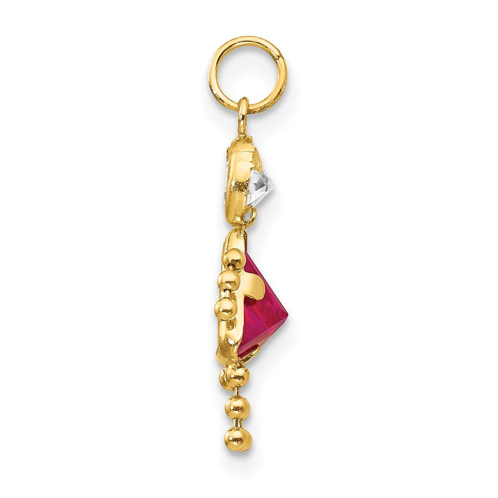 10K Gelbgold July Mädchen Geburtsstein Charm