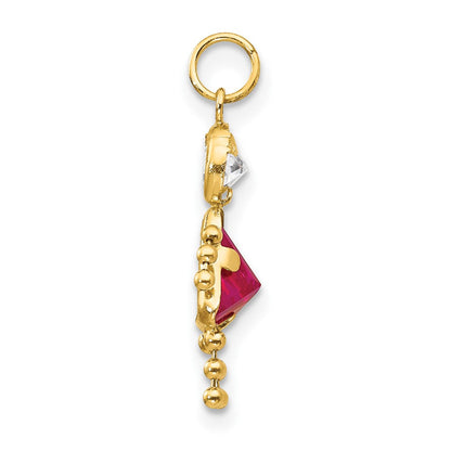 10K Gelbgold July Mädchen Geburtsstein Charm