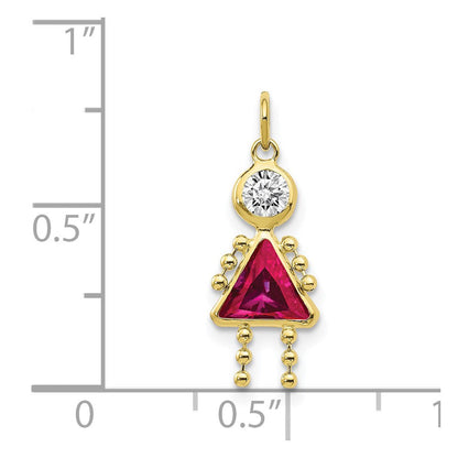 10K Gelbgold July Mädchen Geburtsstein Charm