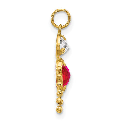 10K Gelbgold July Junge Geburtsstein Charm