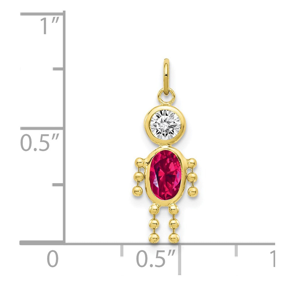 10K Gelbgold July Junge Geburtsstein Charm