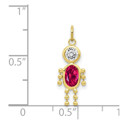 10K Gelbgold July Junge Geburtsstein Charm