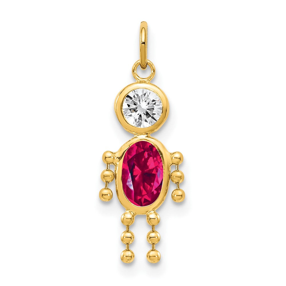 10K Gelbgold July Junge Geburtsstein Charm
