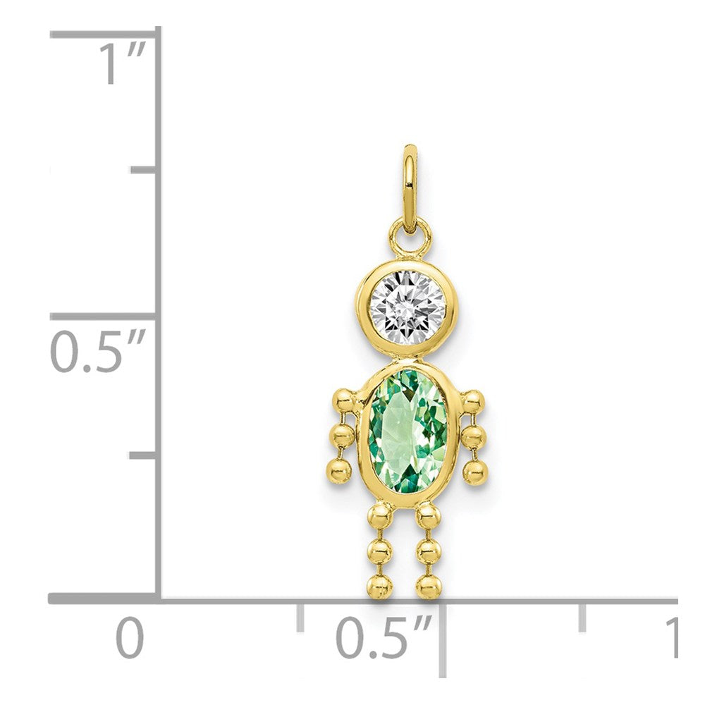 10K Gelbgold August Junge Geburtsstein Charm