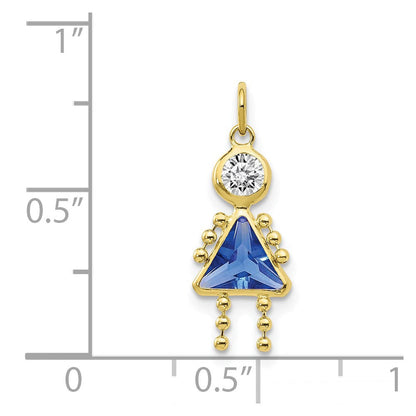 10K Gelbgold September Mädchen Geburtsstein Charm