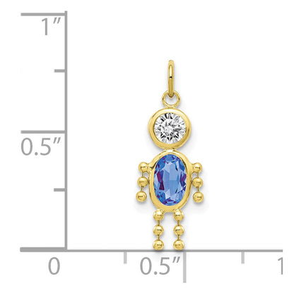 10K Gelbgold September Junge Geburtsstein Charm