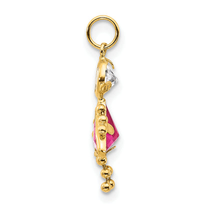 10K Gelbgold October Mädchen Geburtsstein Charm