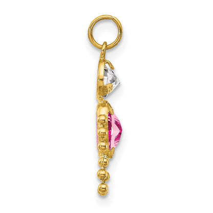 10K Gelbgold October Junge Geburtsstein Charm