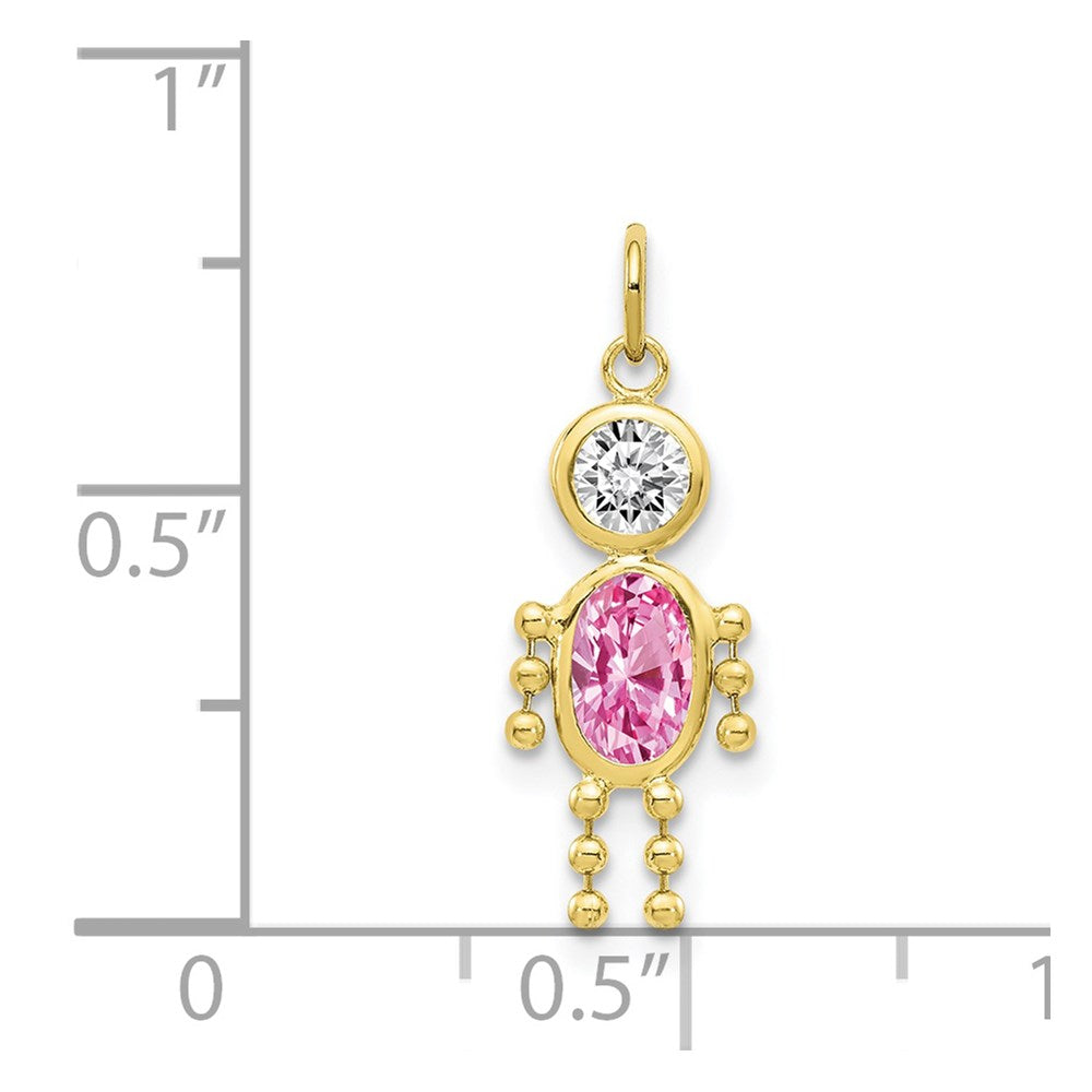 10K Gelbgold October Junge Geburtsstein Charm
