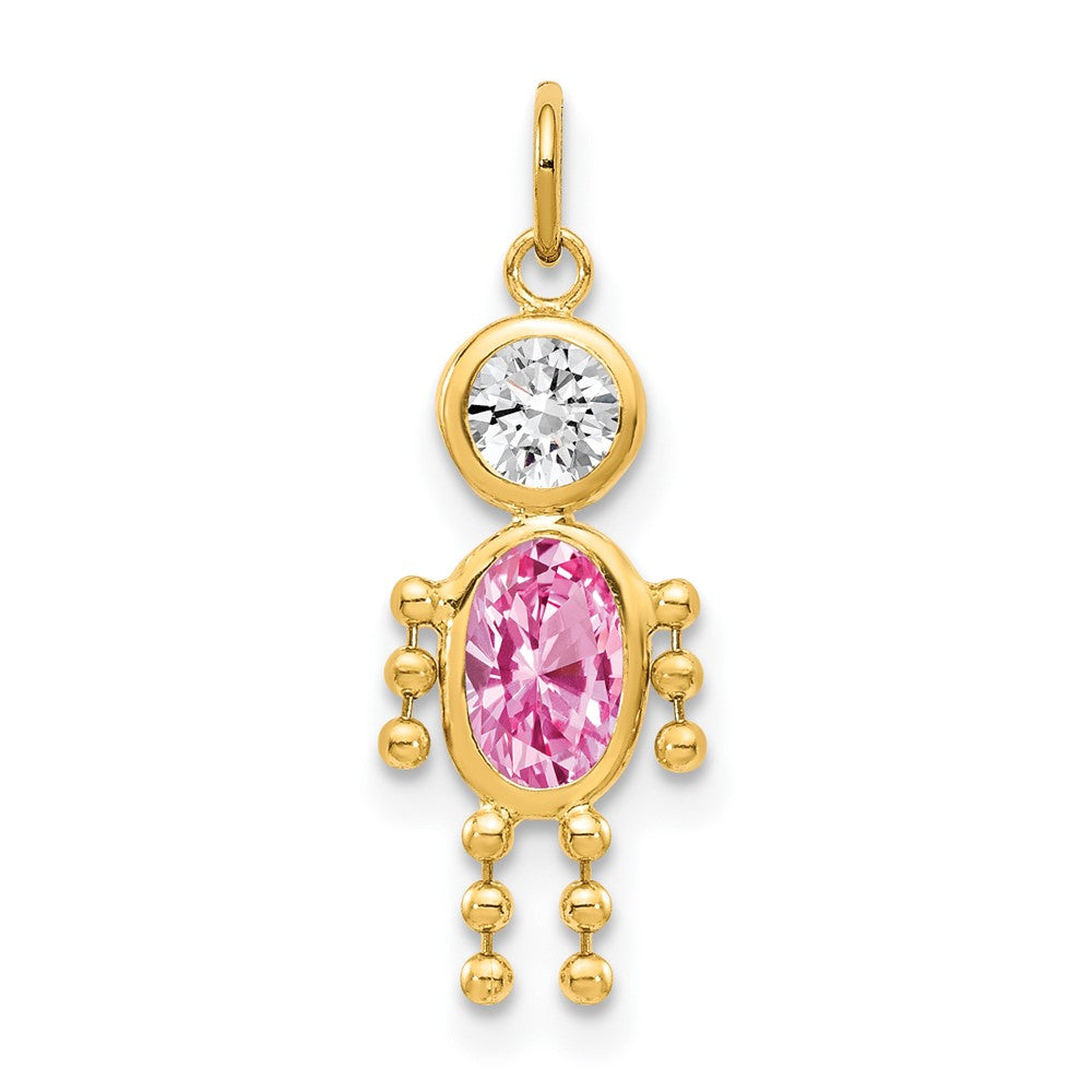 10K Gelbgold October Junge Geburtsstein Charm