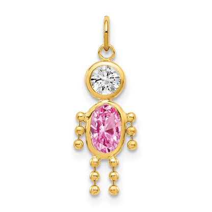 10K Gelbgold October Junge Geburtsstein Charm