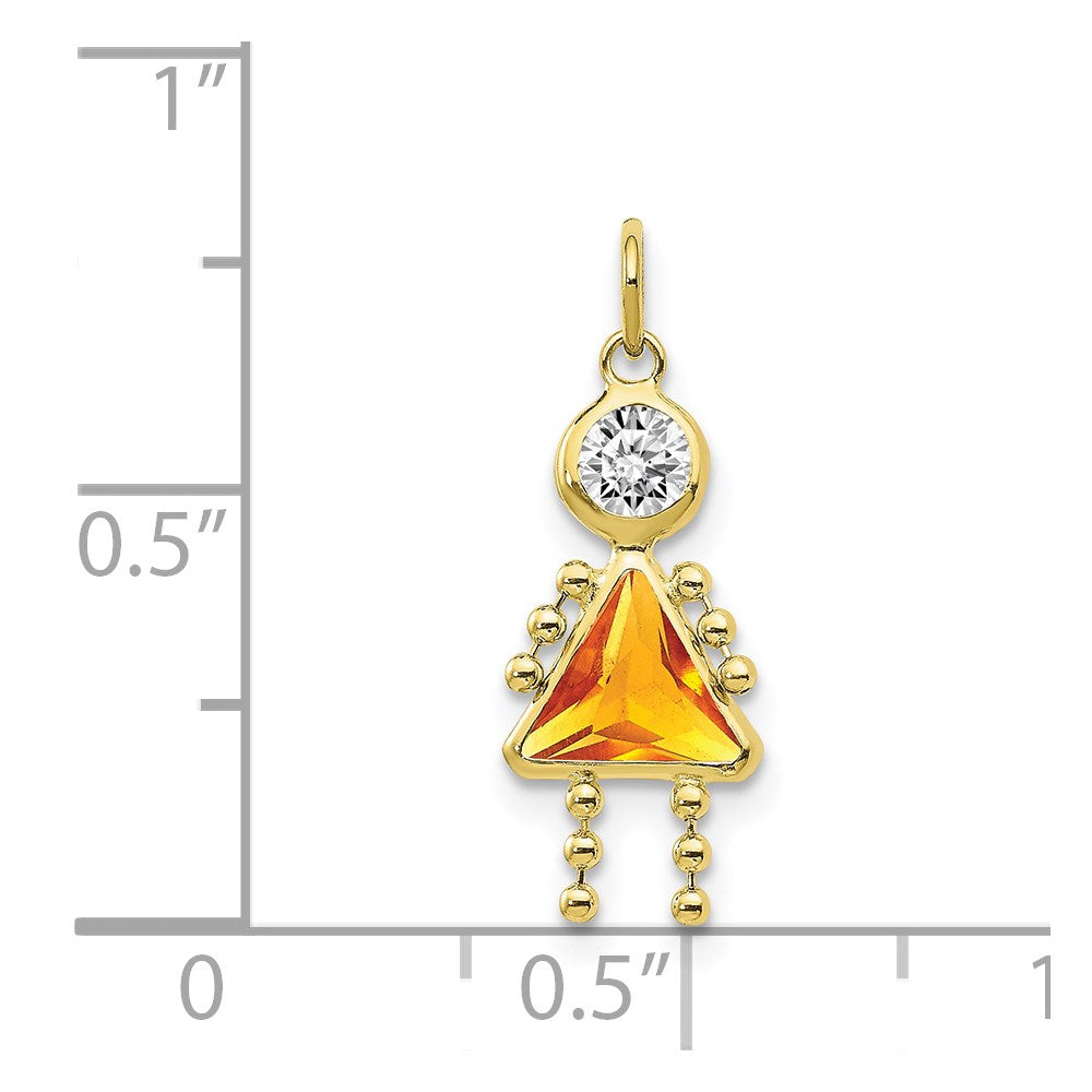 10K Gelbgold November Mädchen Geburtsstein Charm