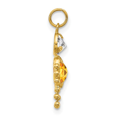 10K Gelbgold November Junge Geburtsstein Charm