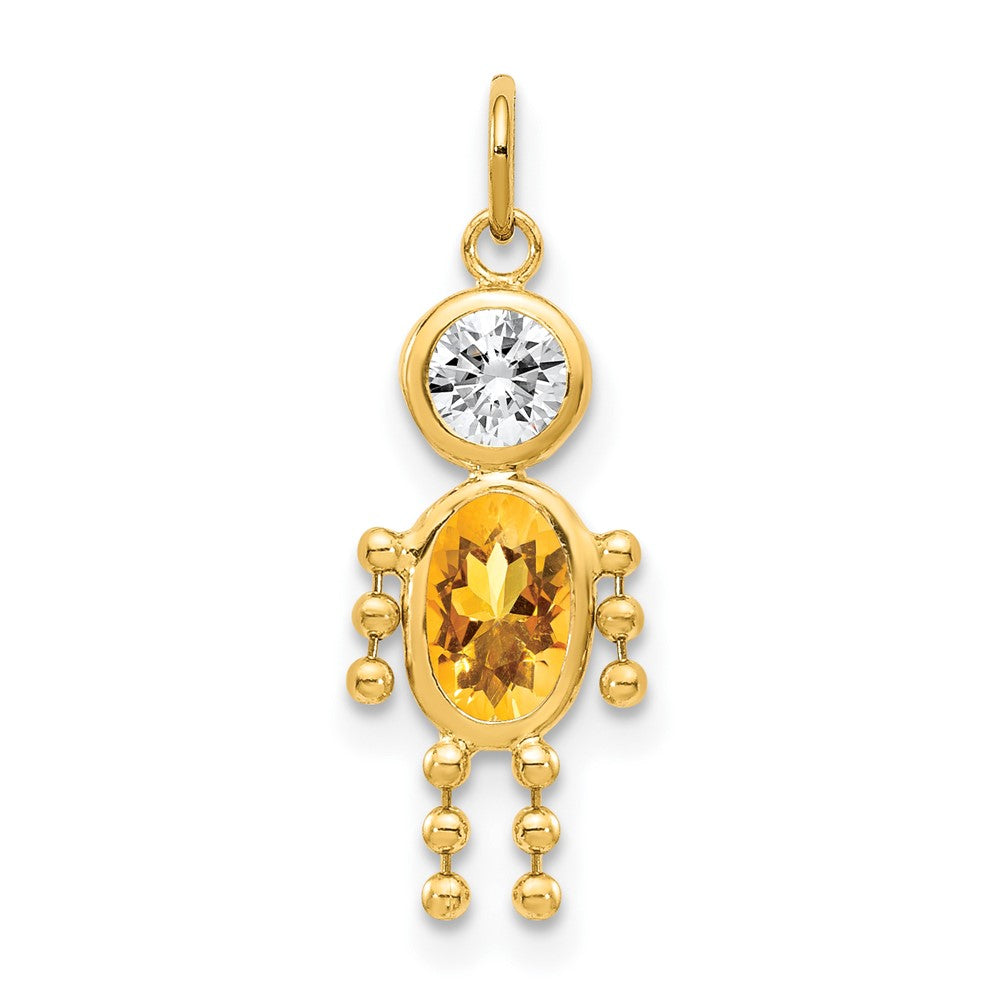 10K Gelbgold November Junge Geburtsstein Charm