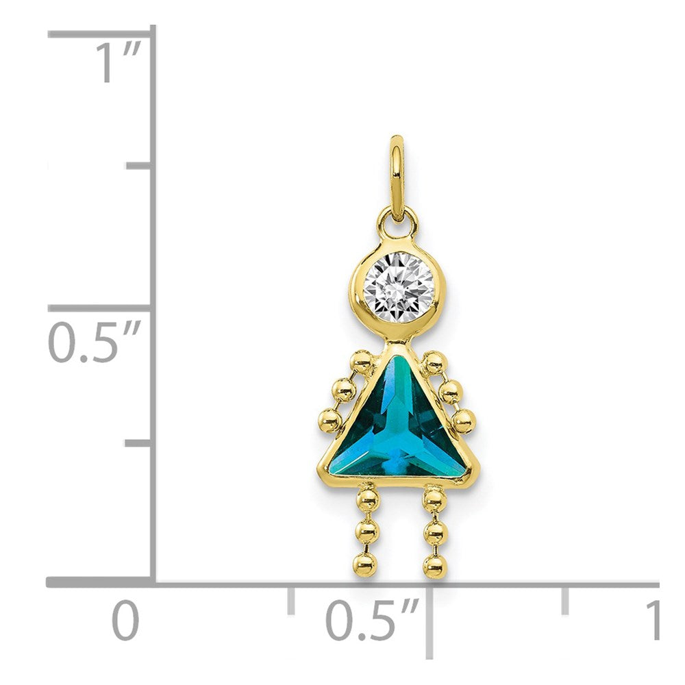 10K Gelbgold December Mädchen Geburtsstein Charm
