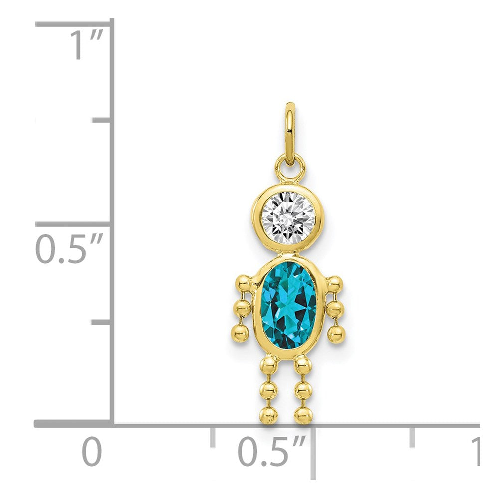 10K Gelbgold December Junge Geburtsstein Charm
