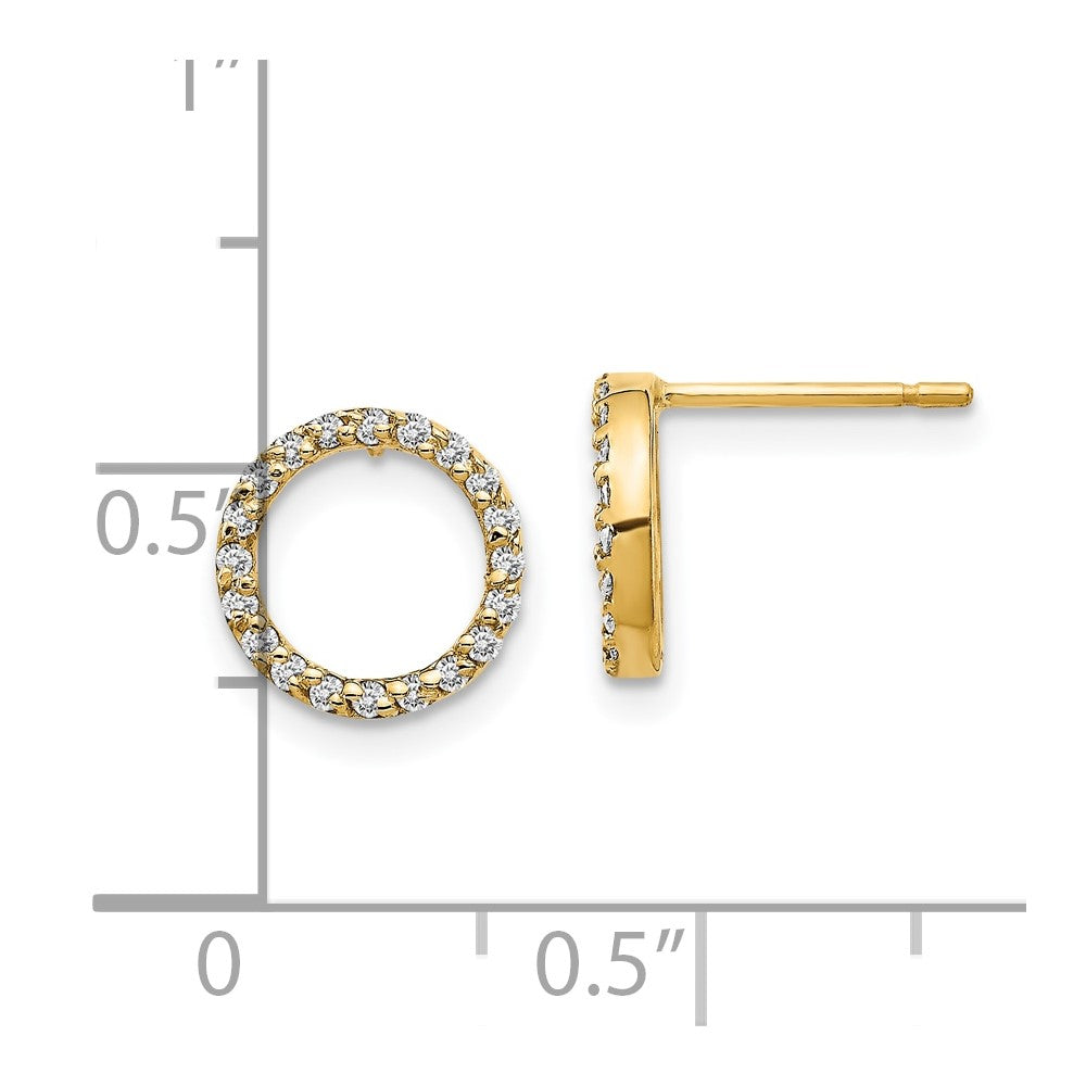10K Gelbgold Diamant Offen Kreis Ohrringe